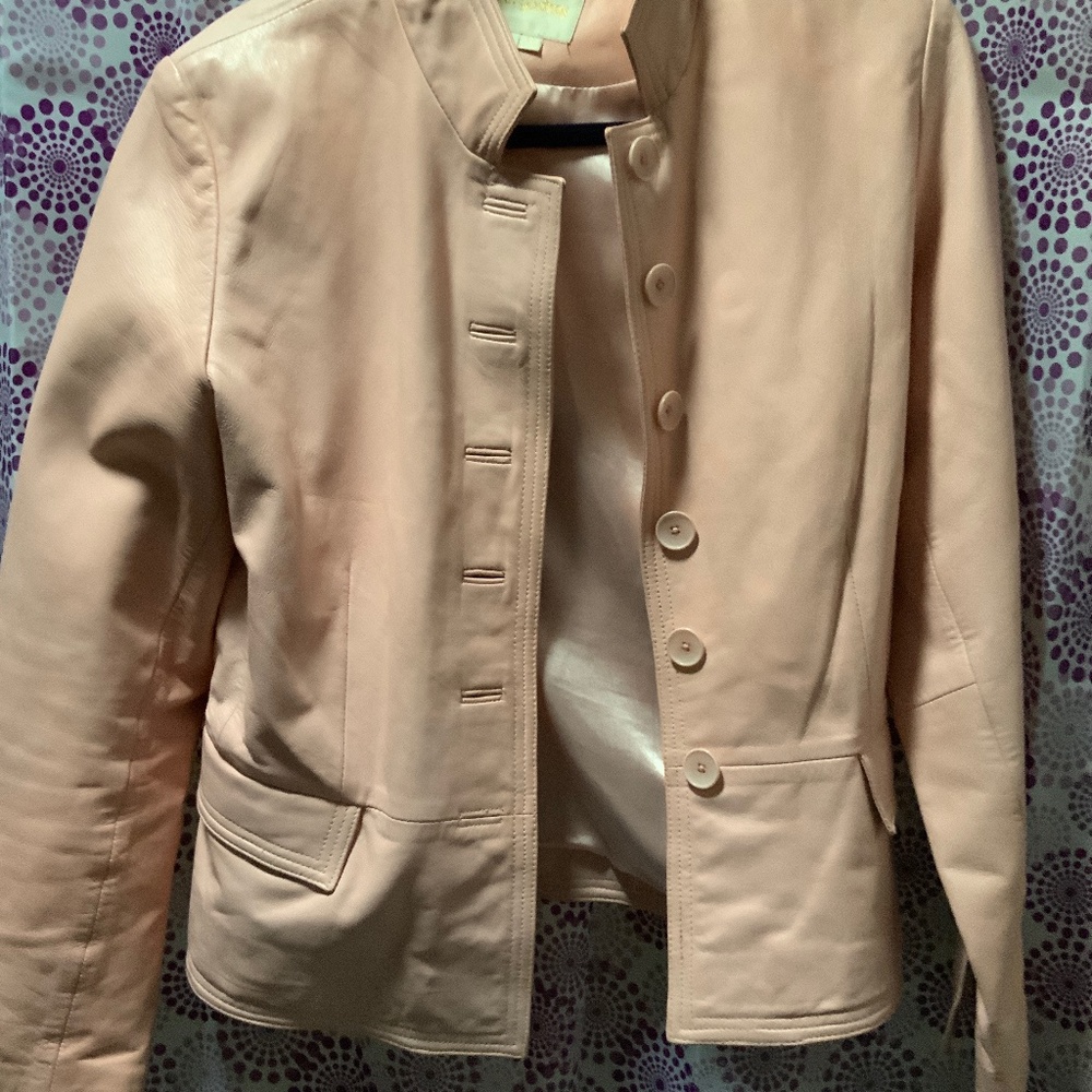 Light pink leather jacket